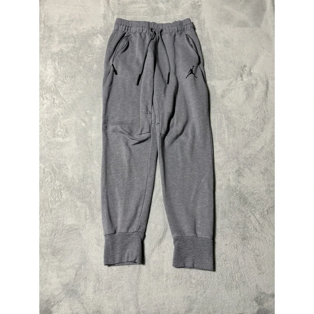 Nike Jordan Joggers Mens Medium Icon Fleece Cuffed Sweatpants 809472 Gray